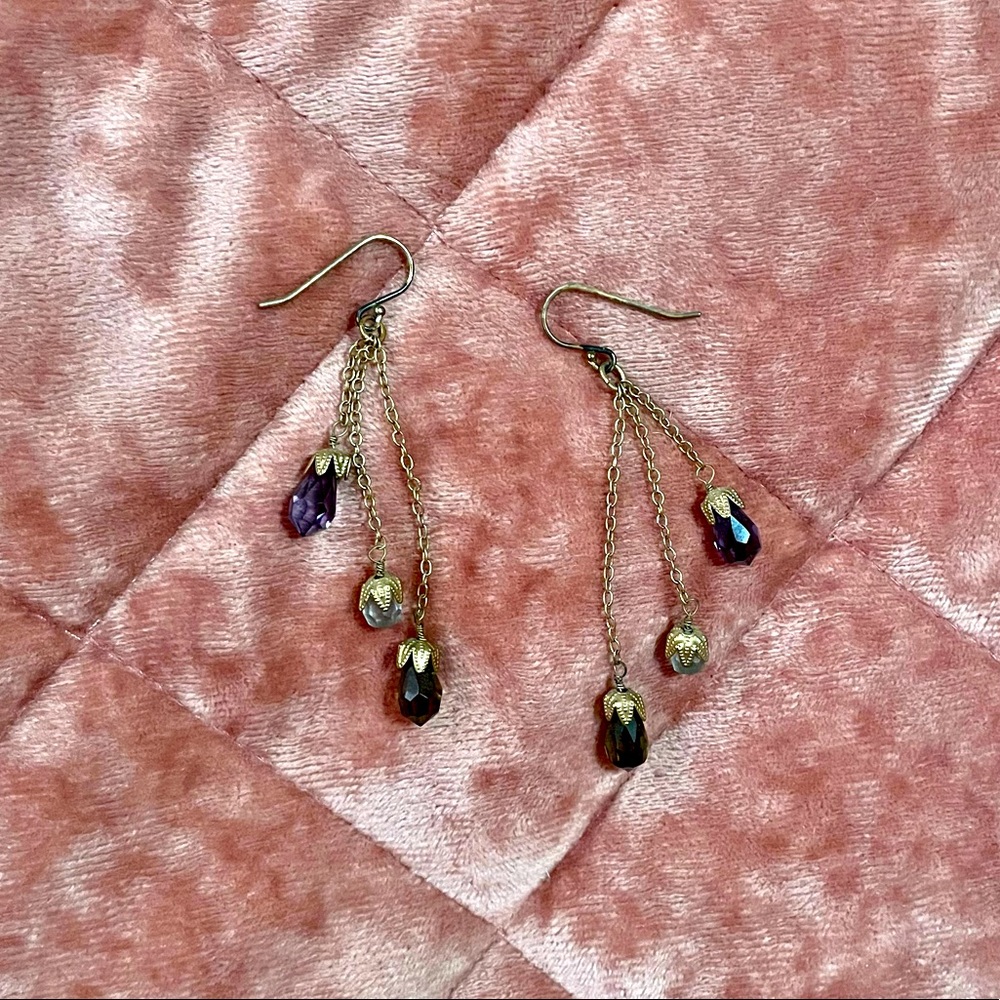 Anthropologie Gem Drop Earrings
